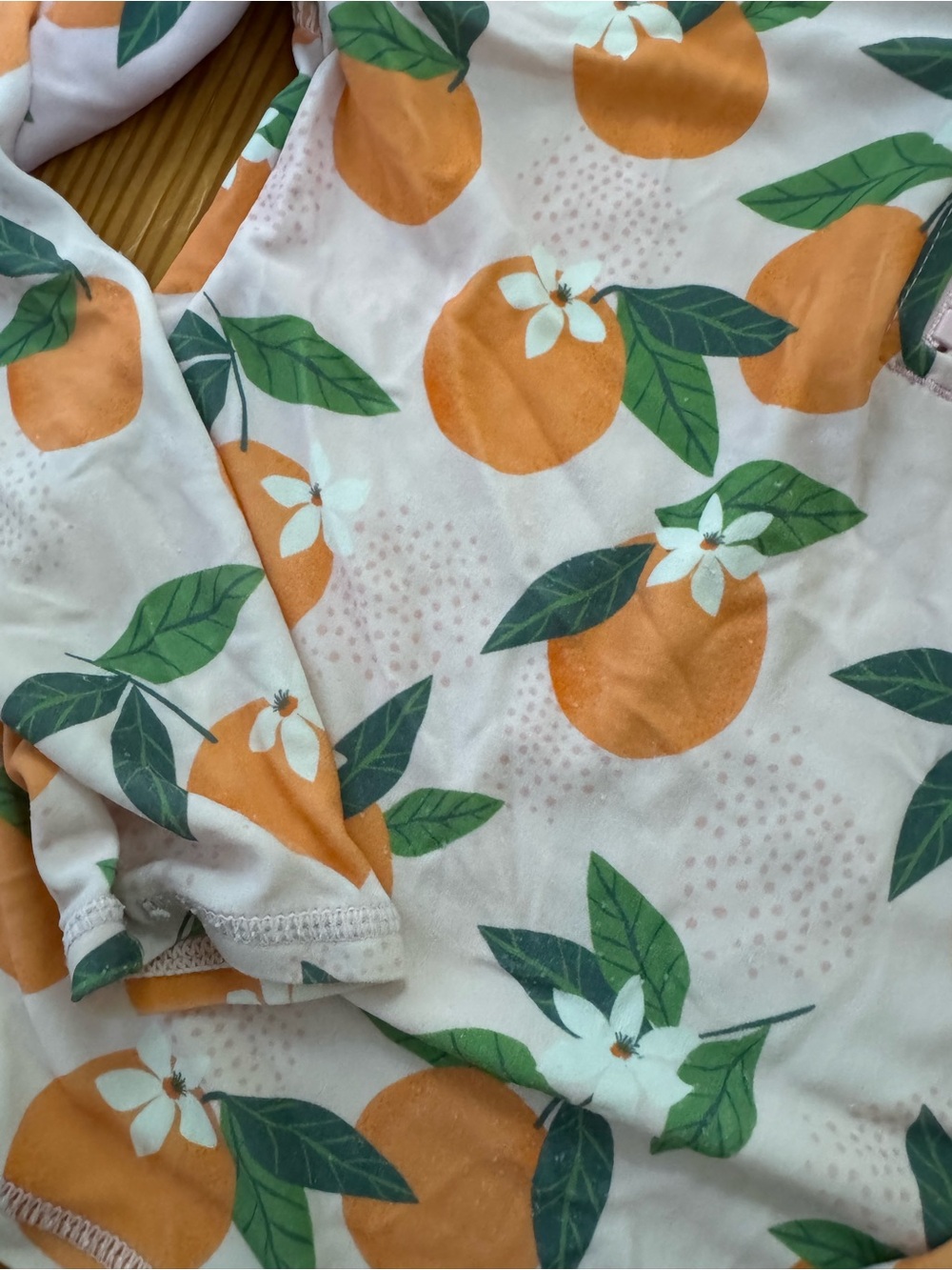 Ruffle Butts Orange Print Rash Guard - Picture 2 of 3